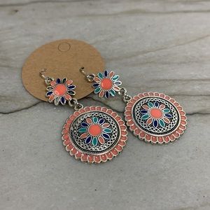 Gorgeous Bohemian Sunflower multicolor earrings